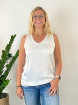 Top mit Seidenanteil, weiß von Bella Vita - Mode & Lifestyle