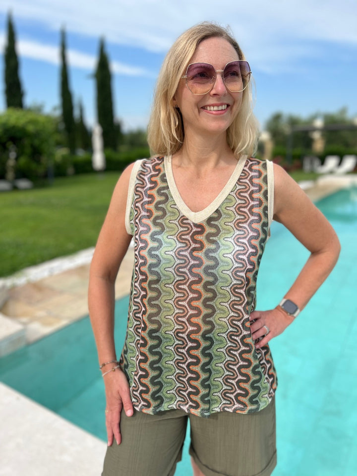 Top mit Zick-Zack-Muster von Bella Vita - Mode &amp; Lifestyle