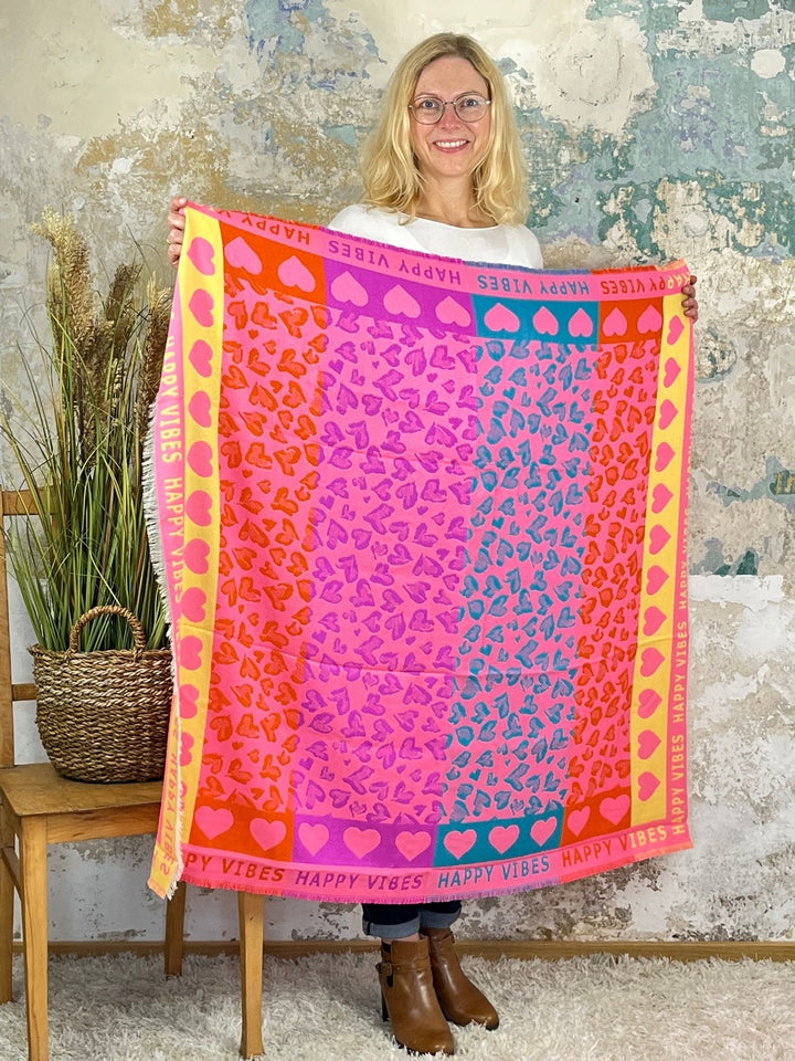 Tuch HAPPY VIBES, pink von Bella Vita - Mode &amp; Lifestyle