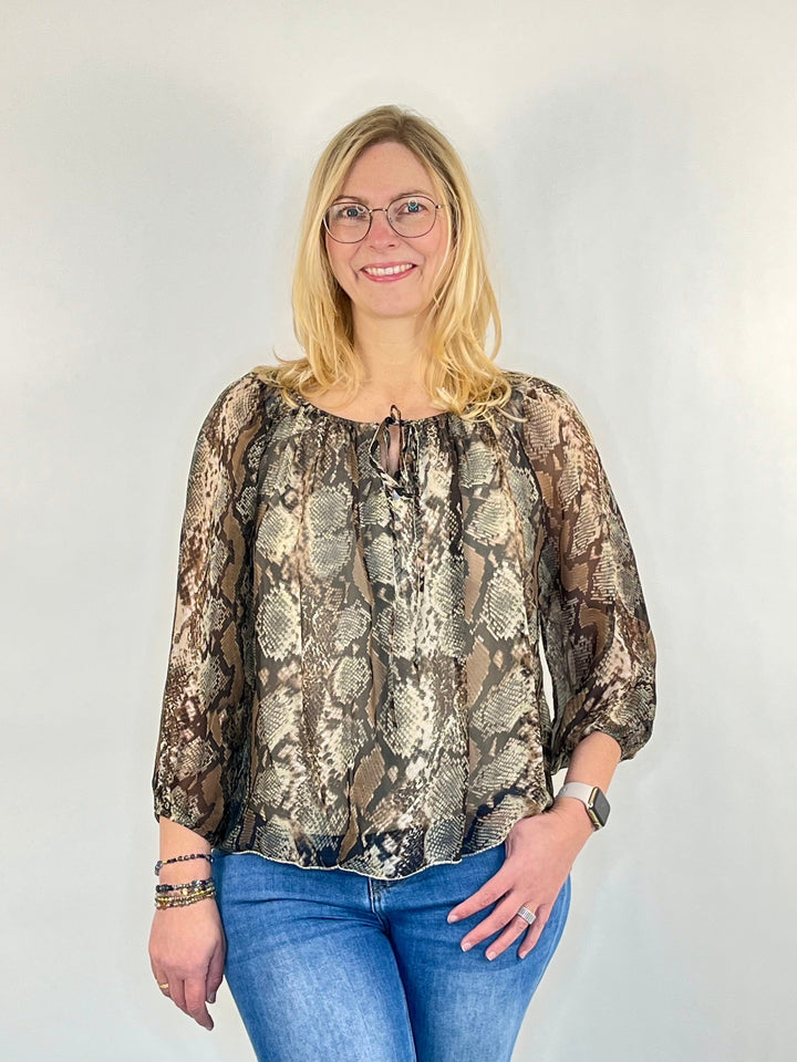 Tunika im Schlangenprint, braun von Bella Vita - Mode &amp; Lifestyle
