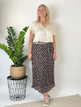 Tupfenrock im Knitterlook, braun von Bella Vita - Mode & Lifestyle