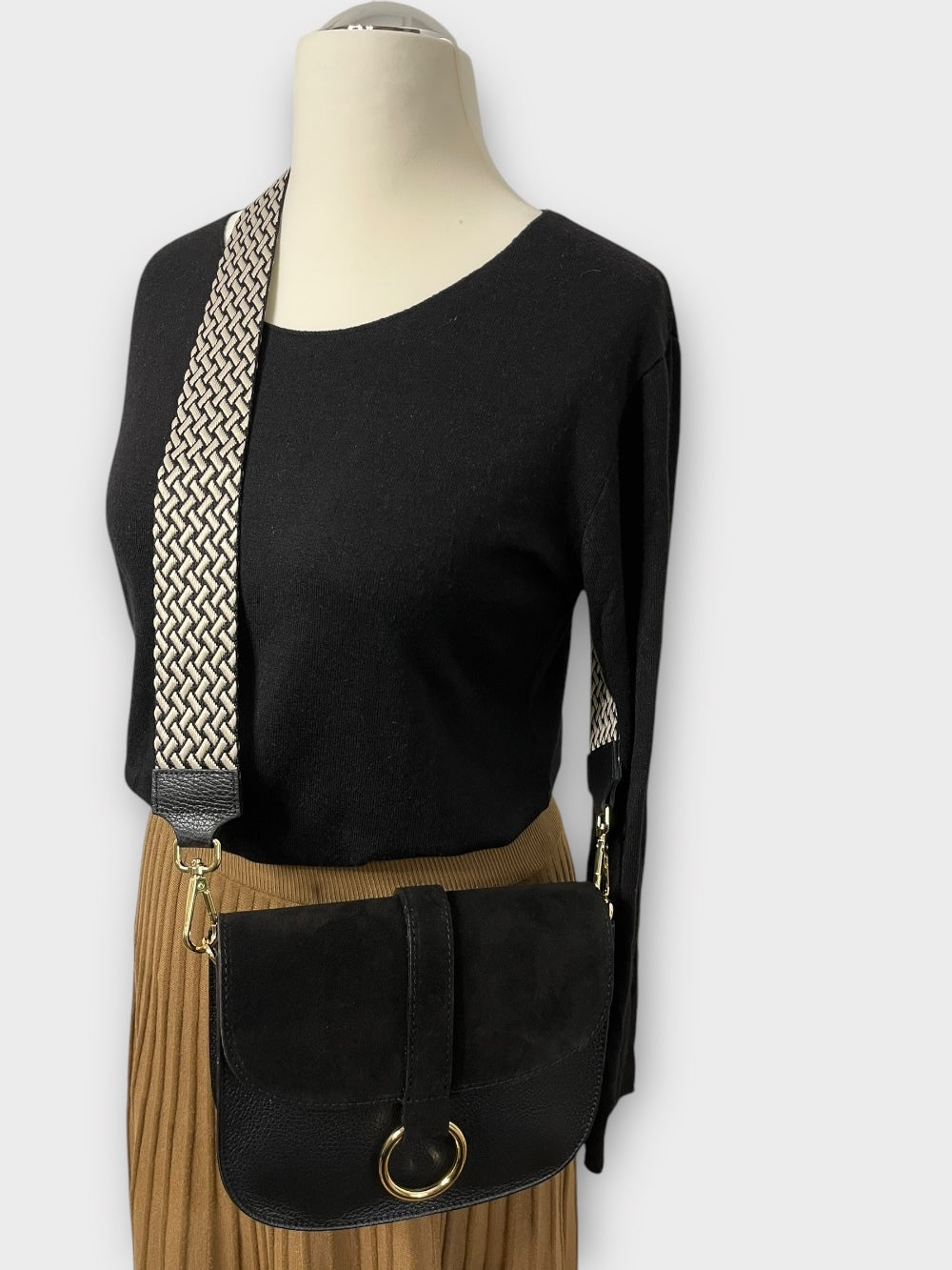 Umhängetasche Echtleder, schwarz von Bella Vita - Mode &amp; Lifestyle