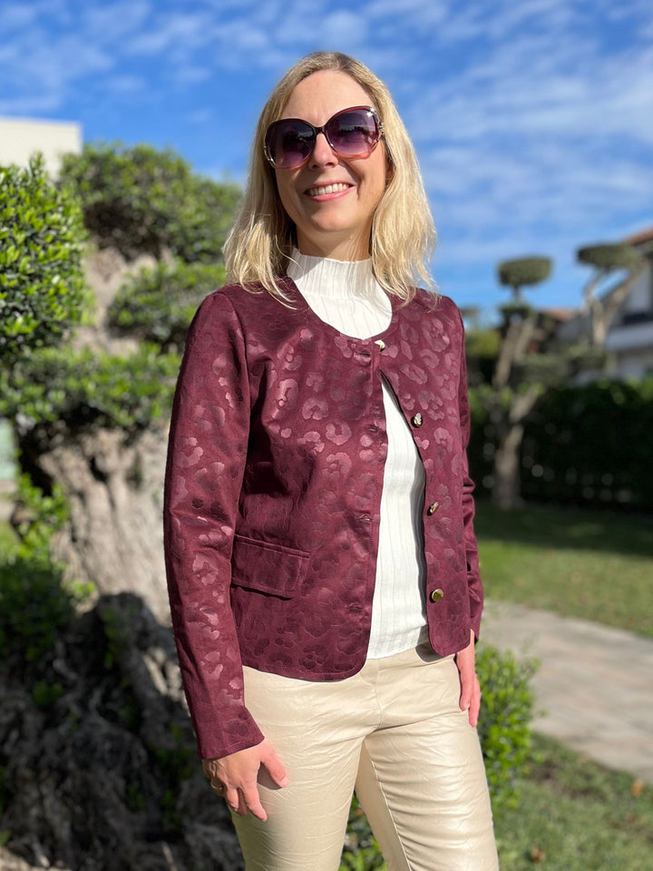 Veloursimitat-Blazer Leo, bordeaux von Bella Vita - Mode &amp; Lifestyle
