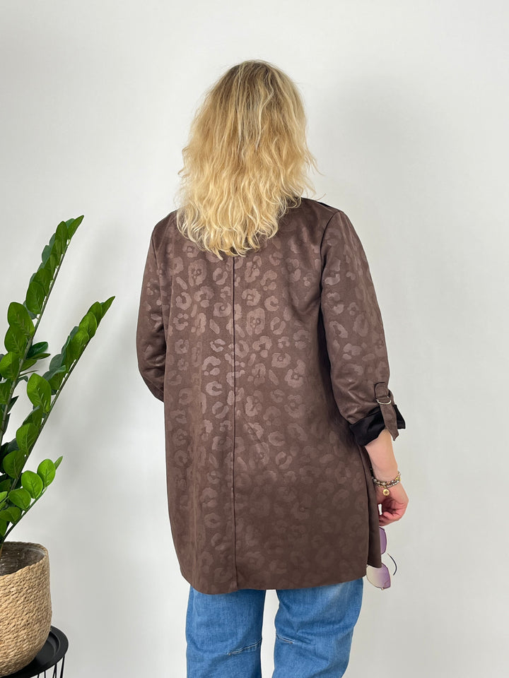 Veloursimitat-Longblazer Leo, braun von Bella Vita - Mode &amp; Lifestyle