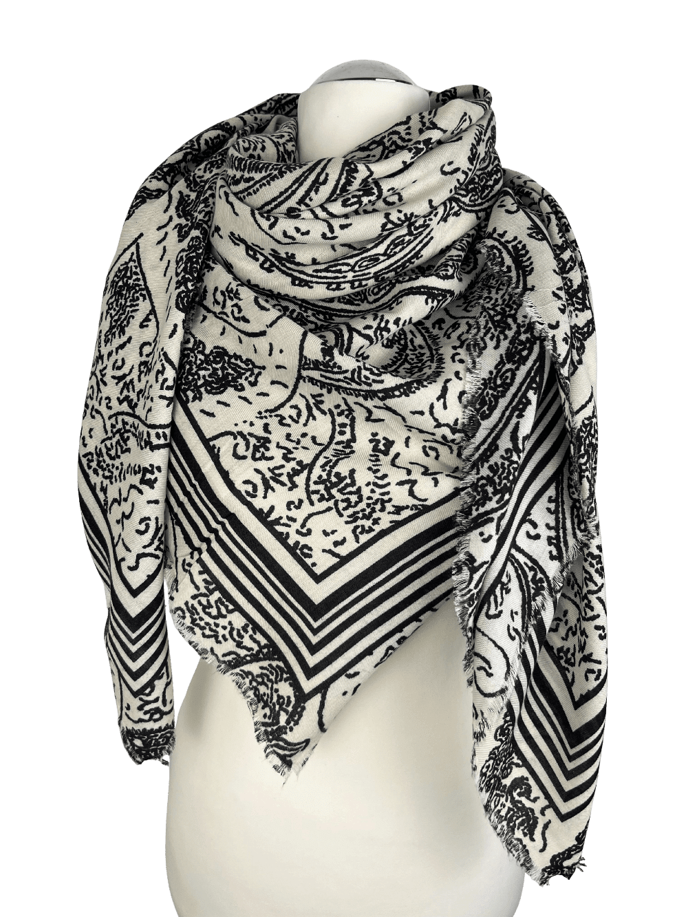 Viereckschal Mustermix, schwarz-ecru von Bella Vita - Mode & Lifestyle