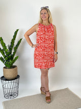 Viskosekleid mit grafischem Druck, rot von Bella Vita - Mode & Lifestyle