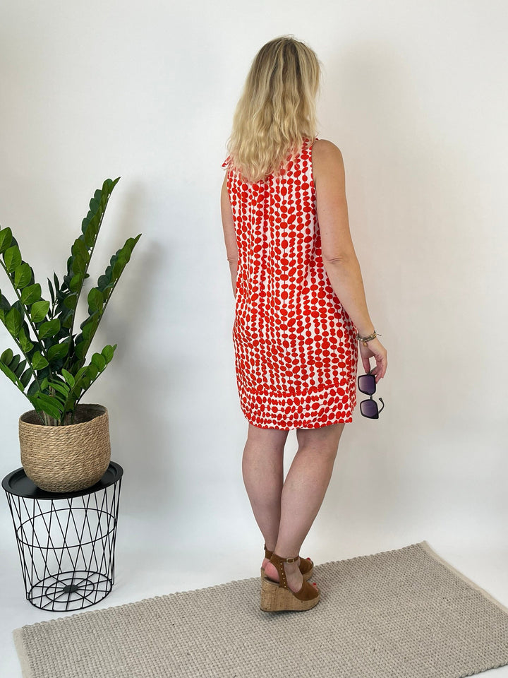 Viskosekleid mit grafischem Druck, rot von Bella Vita - Mode &amp; Lifestyle