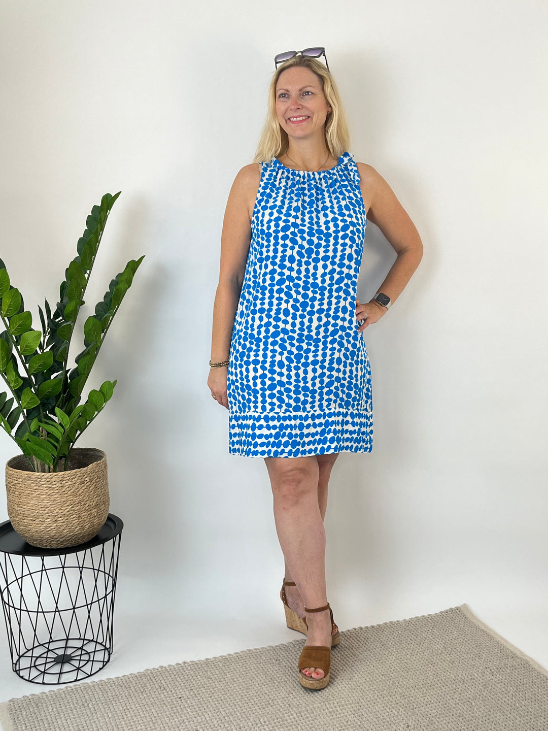 Viskosekleid mit grafischem Druck, türkis von Bella Vita - Mode & Lifestyle