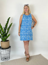 Viskosekleid mit grafischem Druck, türkis von Bella Vita - Mode & Lifestyle