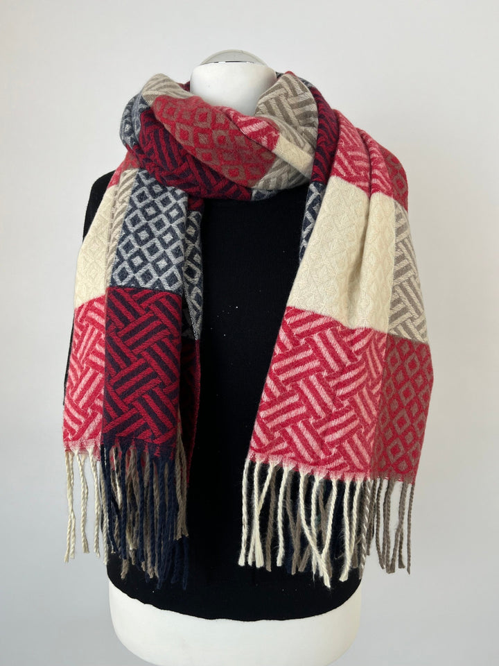 Viskoseschal Jacquard Mix, bordeaux von Bella Vita - Mode &amp; Lifestyle