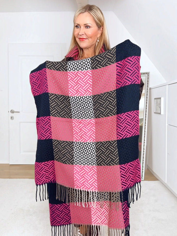 Viskoseschal Jacquard Mix, pink von Bella Vita - Mode &amp; Lifestyle