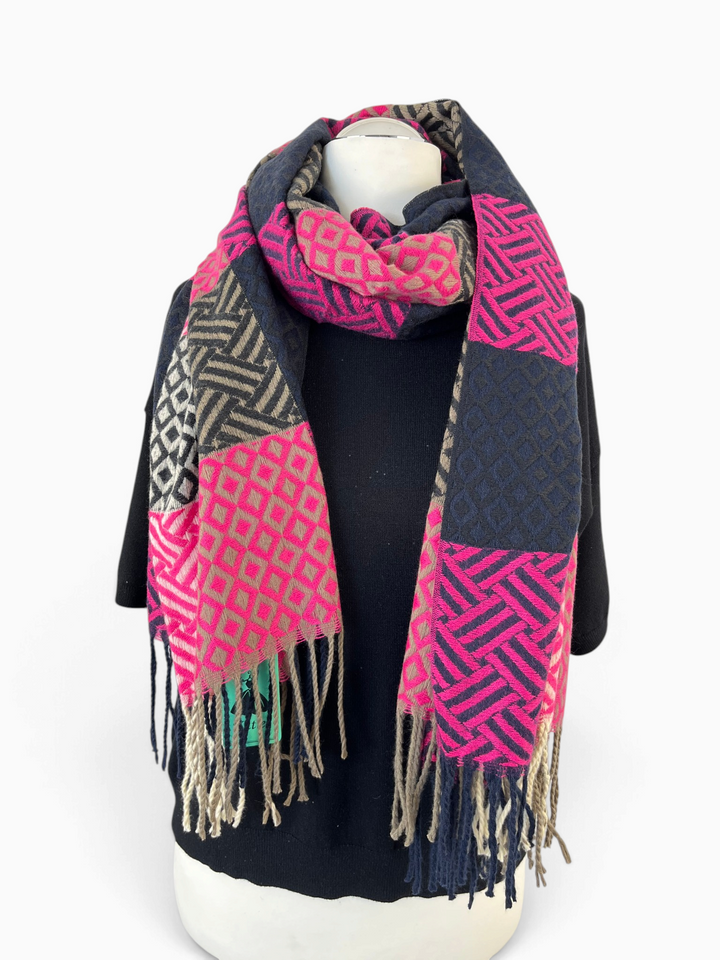 Viskoseschal Jacquard Mix, pink von Bella Vita - Mode &amp; Lifestyle