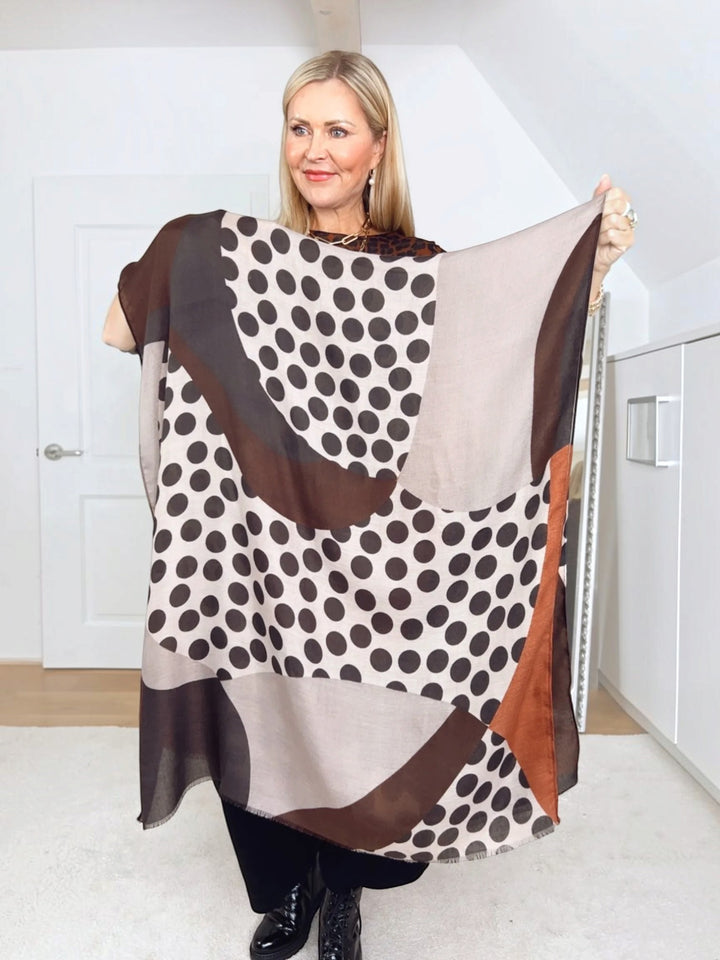 Viskoseschal Modern Dots, rostrot von Bella Vita - Mode &amp; Lifestyle