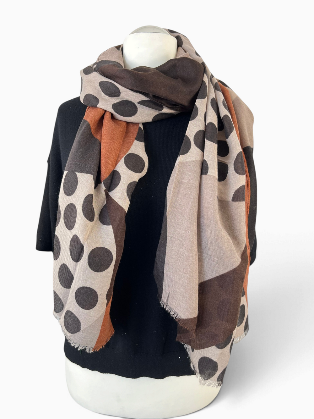 Viskoseschal Modern Dots, rostrot von Bella Vita - Mode & Lifestyle