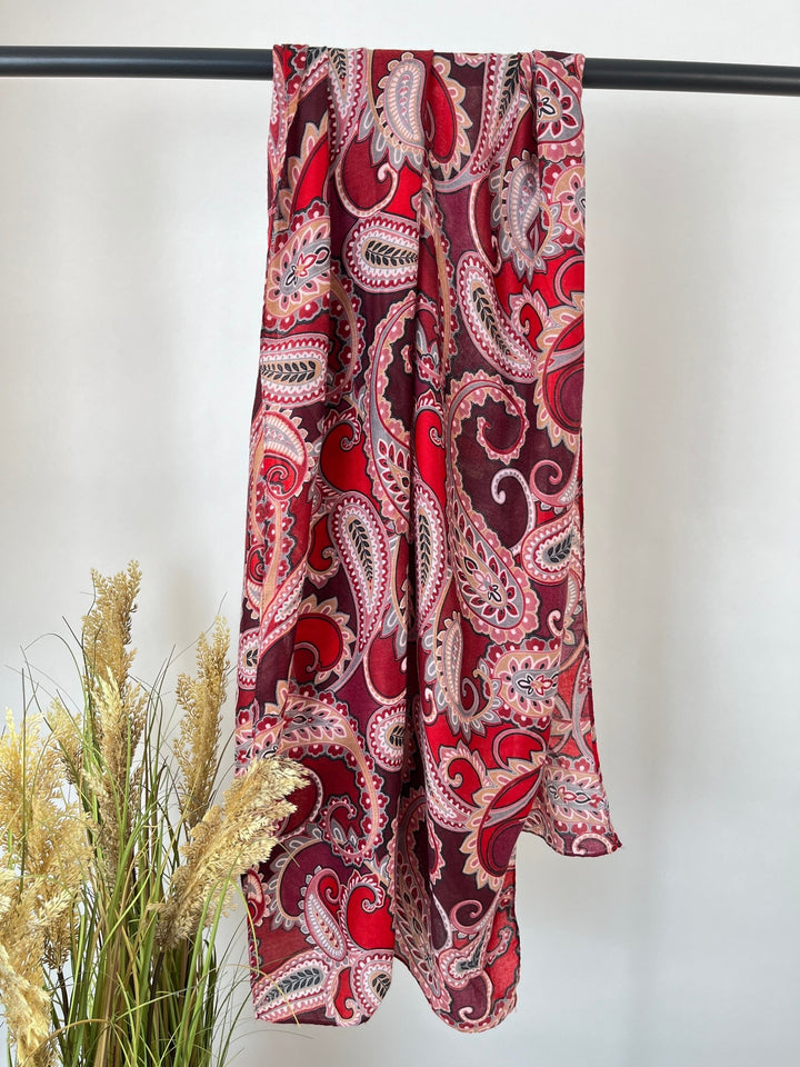 Viskoseschal Paisley, rot von Bella Vita - Mode &amp; Lifestyle