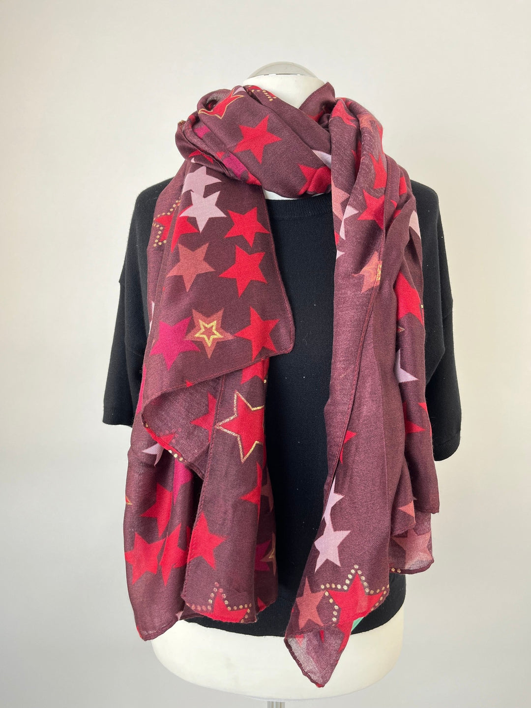 Viskoseschal Stars, bordeaux von Bella Vita - Mode &amp; Lifestyle