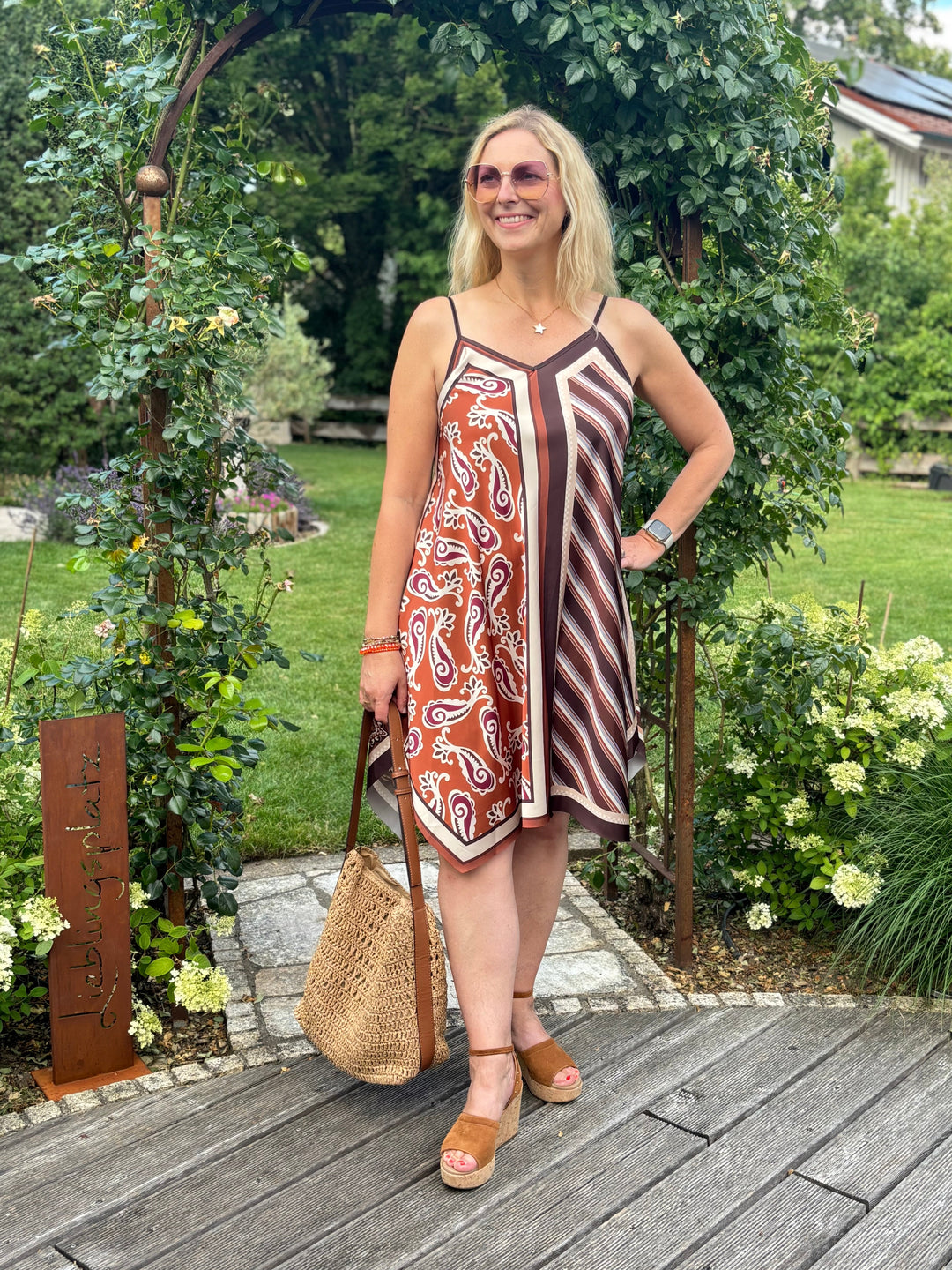Wendekleid im Printmix, braun