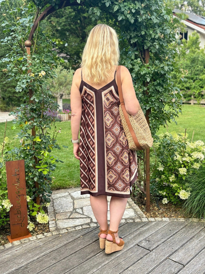 Wendekleid im Printmix, braun