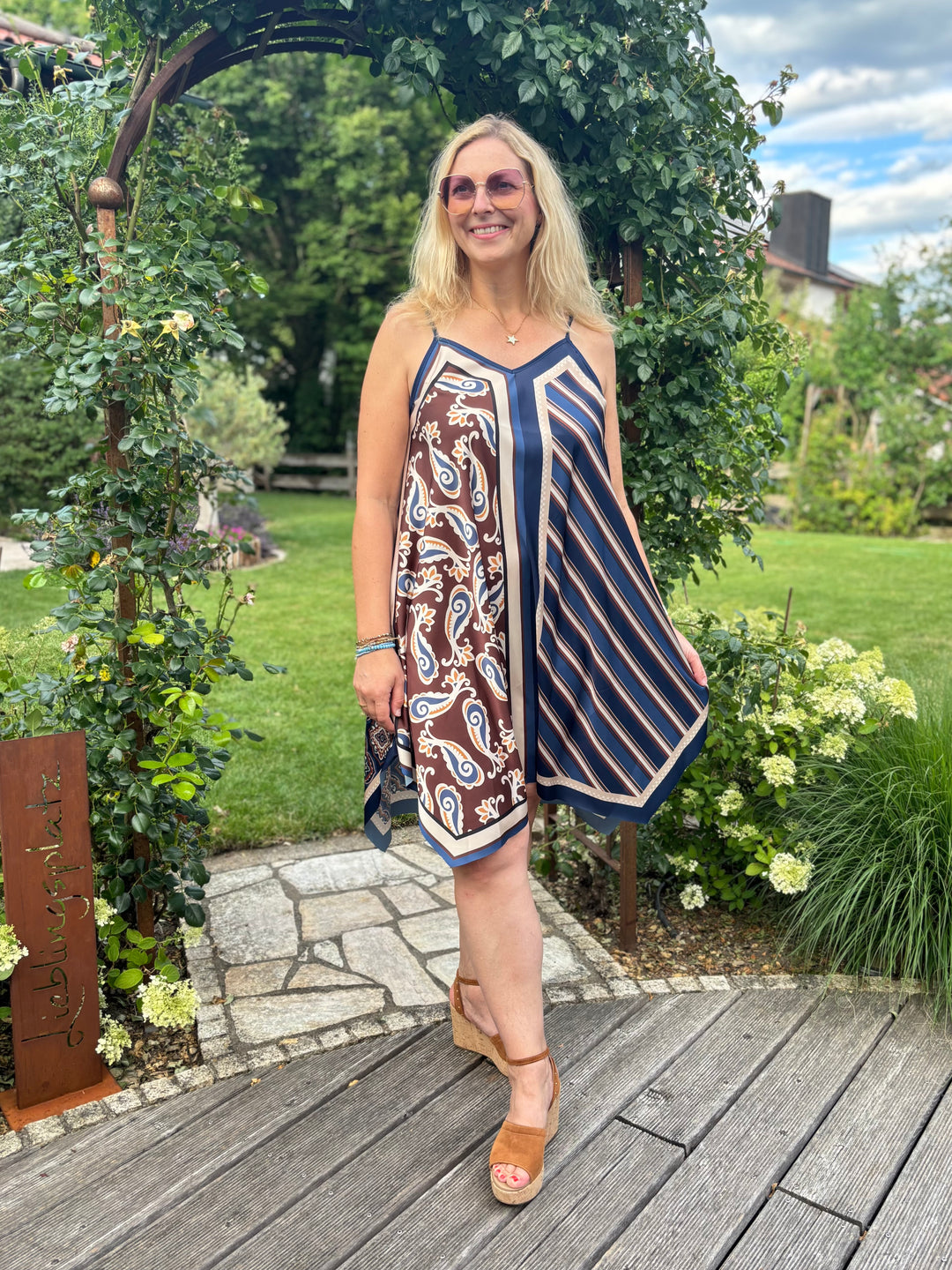 Wendekleid im Printmix, marine