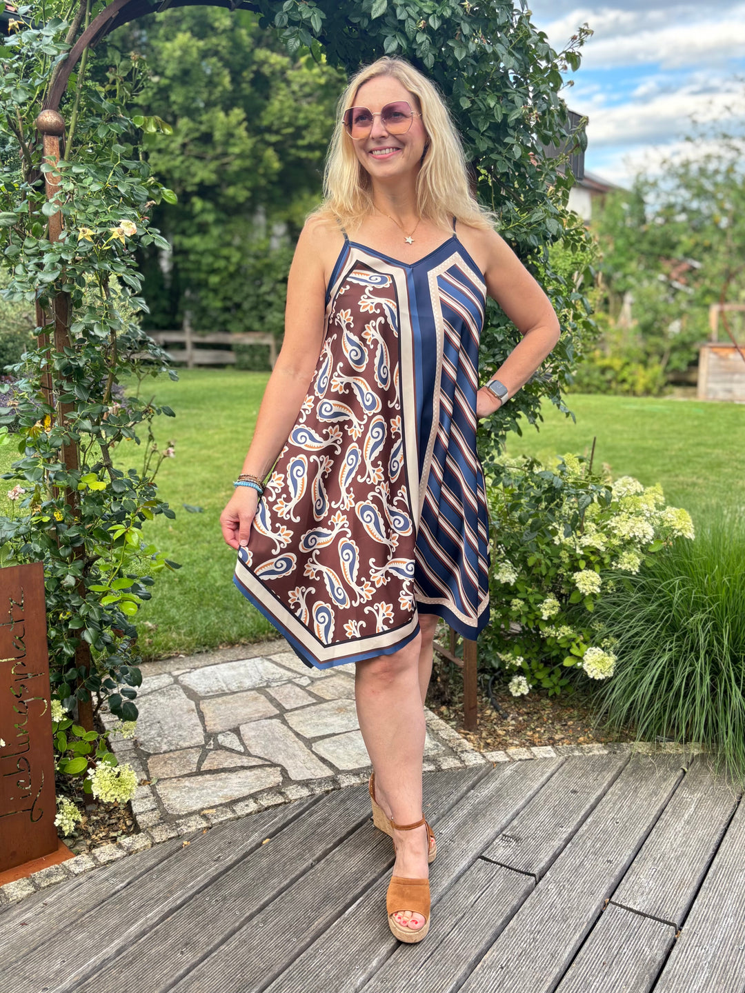 Wendekleid im Printmix, marine