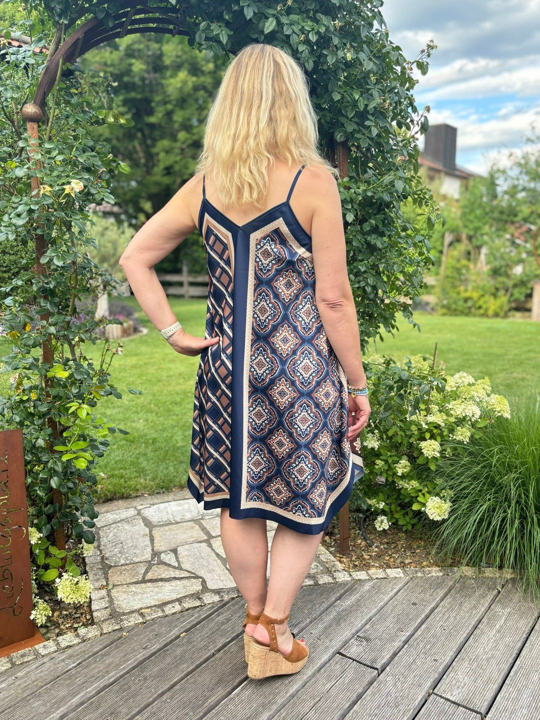 Wendekleid im Printmix, marine