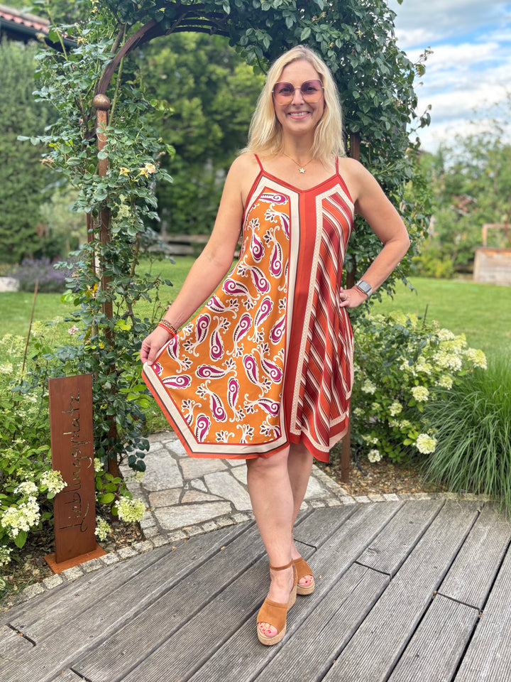 Wendekleid im Printmix, rostrot