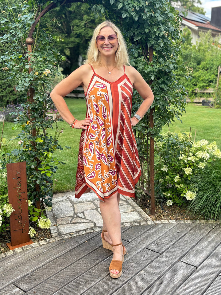 Wendekleid im Printmix, rostrot