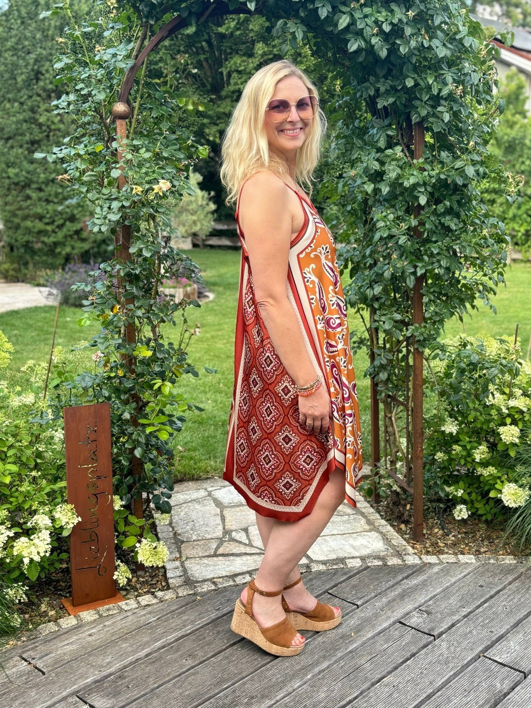 Wendekleid im Printmix, rostrot