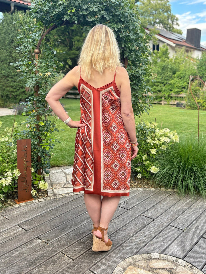 Wendekleid im Printmix, rostrot