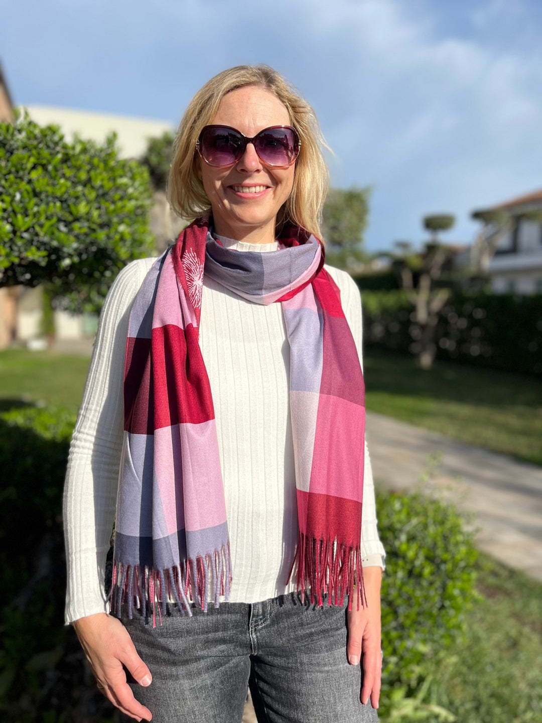 Wendeschal mit Kaschmir, bordeaux von Bella Vita - Mode &amp; Lifestyle