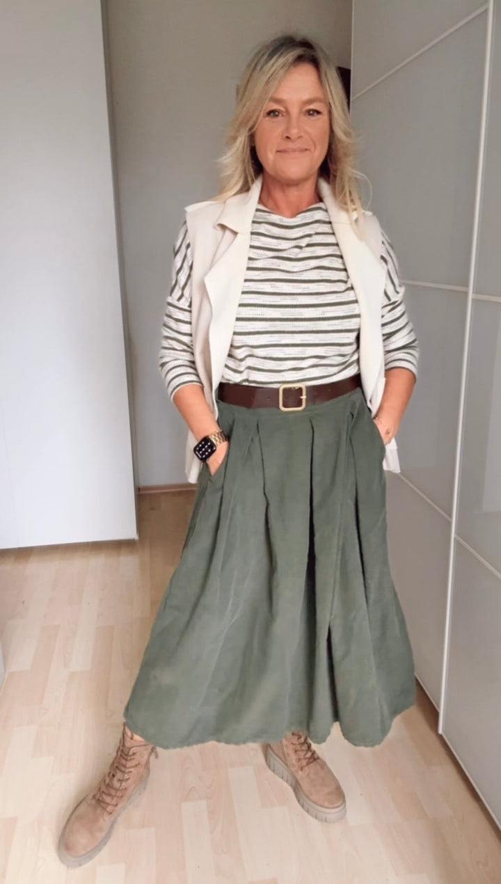 Cordrock, khaki von Bella Vita - Mode &amp; Lifestyle