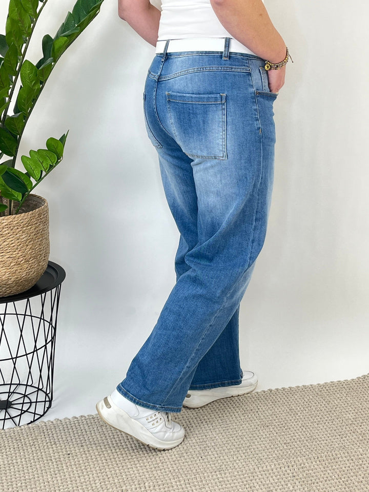Wide-Leg-Jeans, blue denim von Bella Vita - Mode &amp; Lifestyle