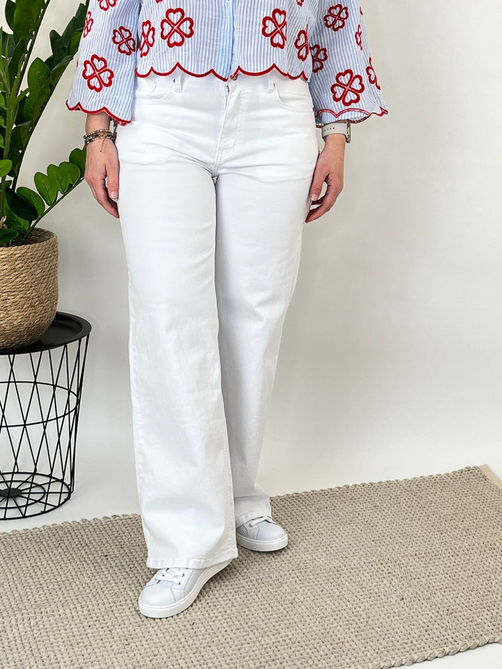 Wide-Leg-Jeans, weiß von Bella Vita - Mode &amp; Lifestyle