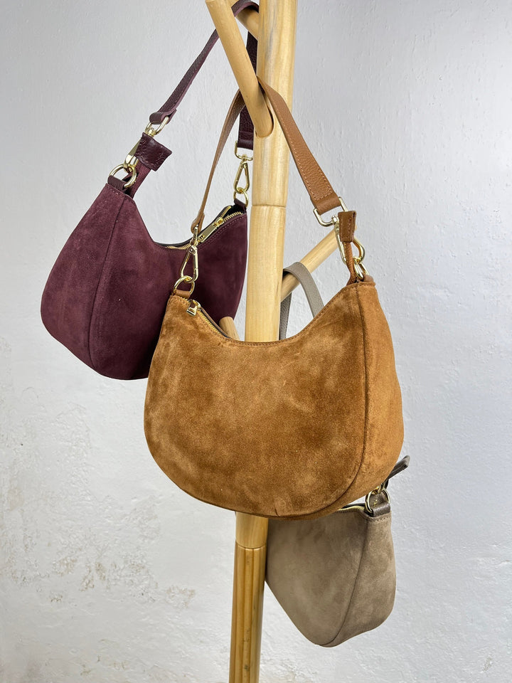 Wildledertasche Half-Moon, cognac von Bella Vita - Mode &amp; Lifestyle