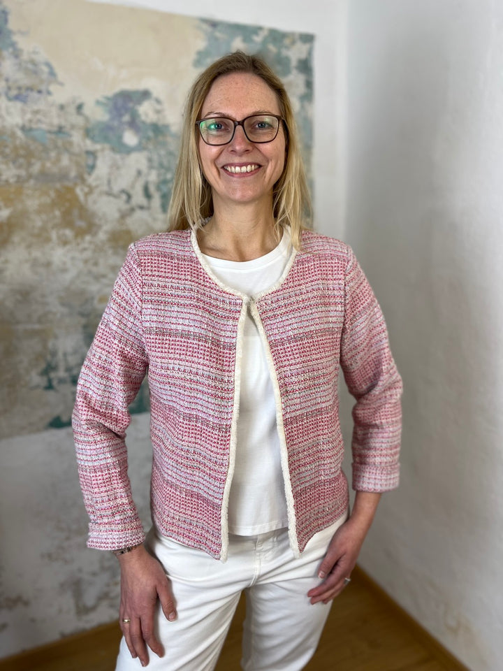Bouclé-Blazer mit 3/4-Arm