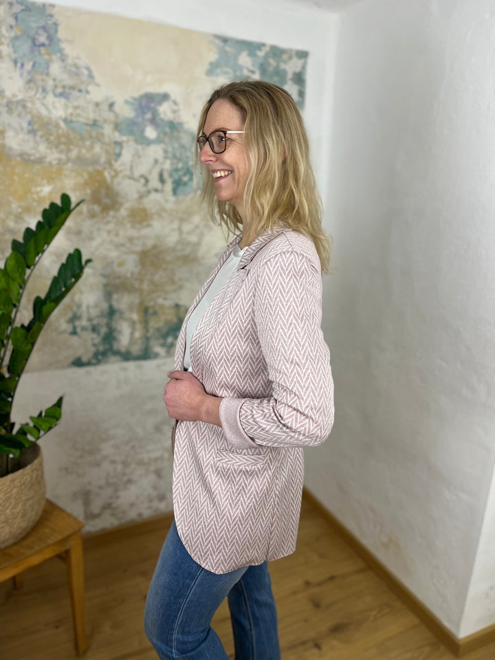 Jerseyblazer, Glitzer, grafisch