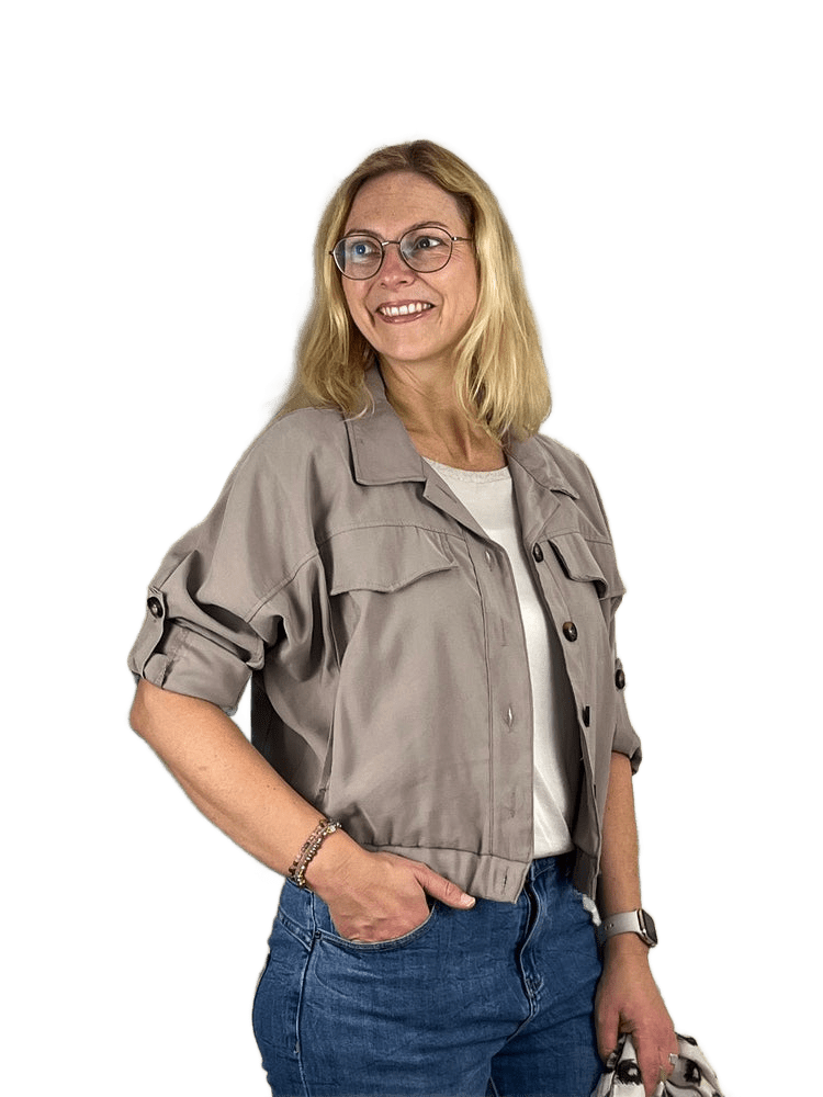 Blousonjacke kurze Form, taupe