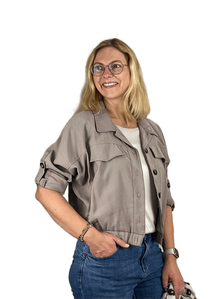 Blousonjacke kurze Form, taupe