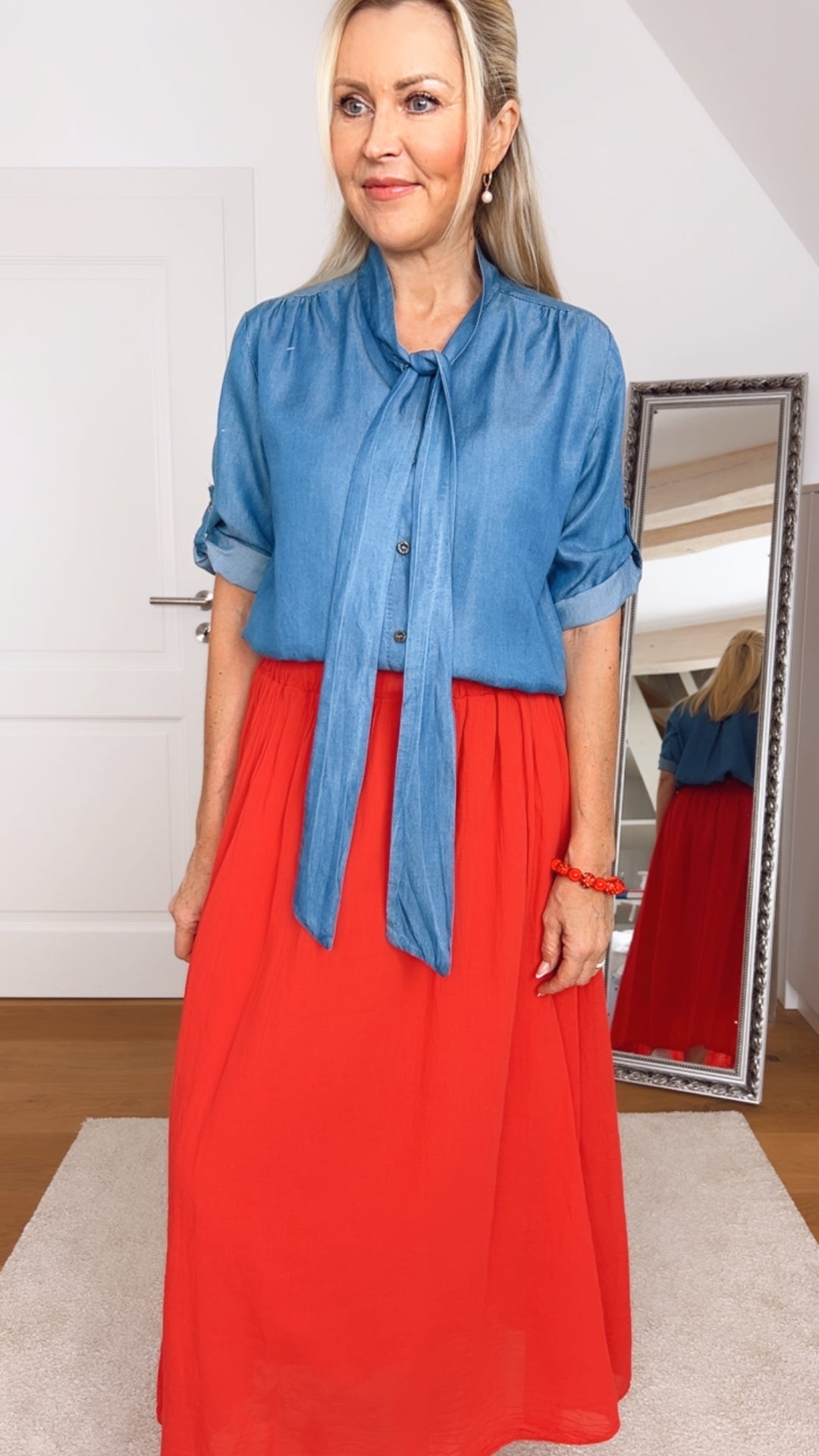 Schluppenbluse, dark blue denim von Bella Vita - Mode & Lifestyle