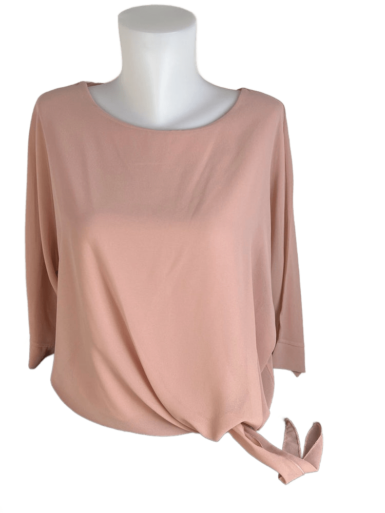 Bluse mit 3/4-Arm und Knoten am Saumabschluss