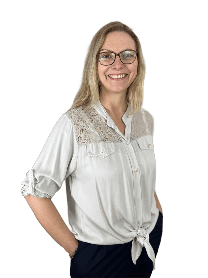 Bluse mit Spitzeneinsatz in Feincordoptik
