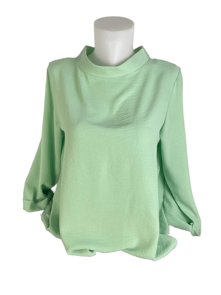 Bluse mit weitem Stehkragen und 3/4-Arm