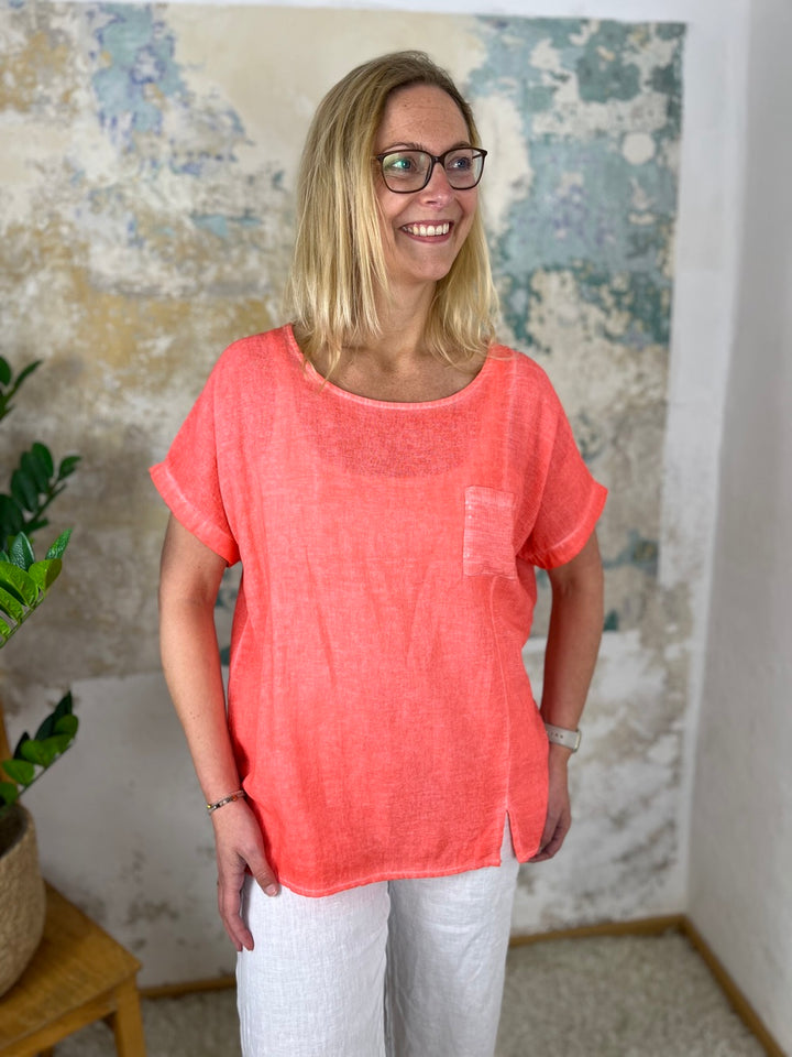 Oversize-Blusenshirt mit Paillettentasche
