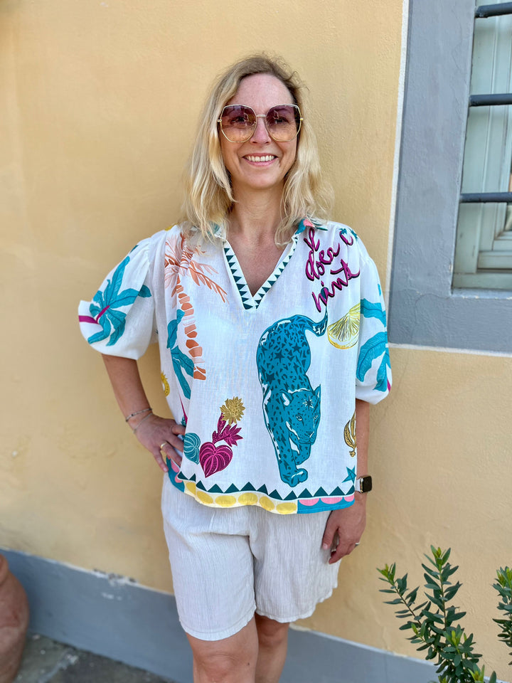 Blusentunika mit Alloverprint