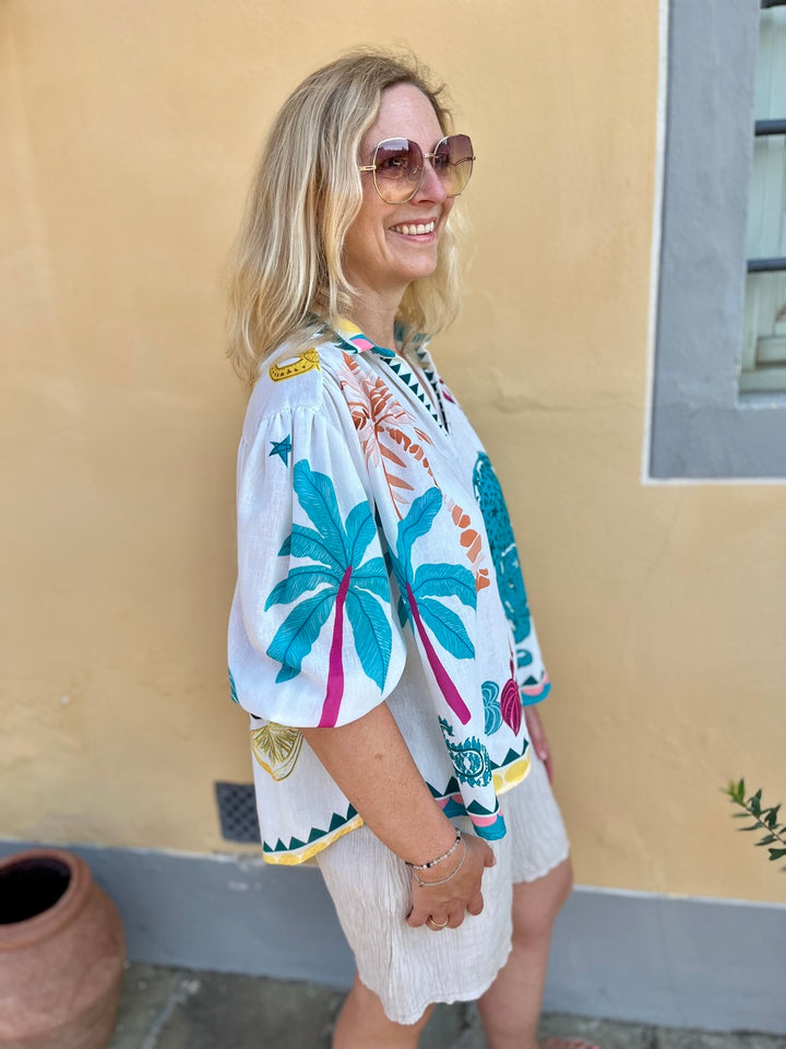 Blusentunika mit Alloverprint