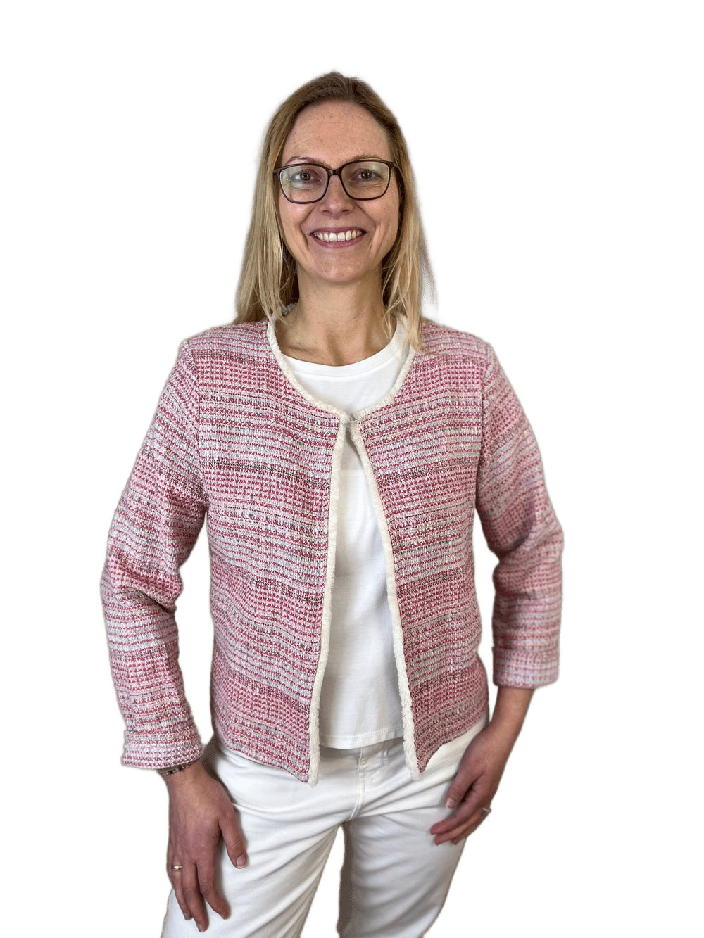 Bouclé-Blazer mit 3/4-Arm