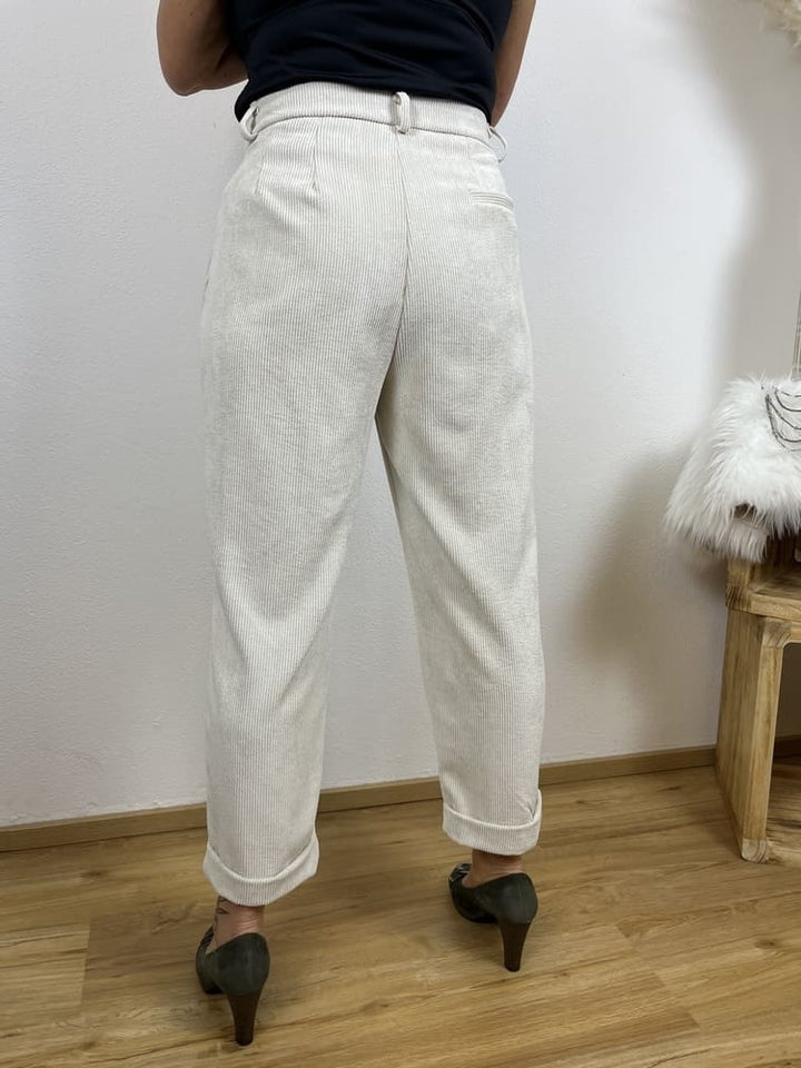 Cordhose, ecru