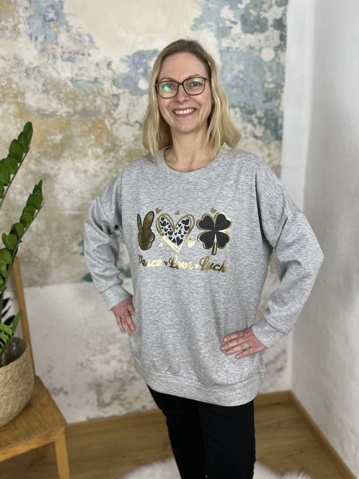 Sweatshirt "Peace Love Luck"