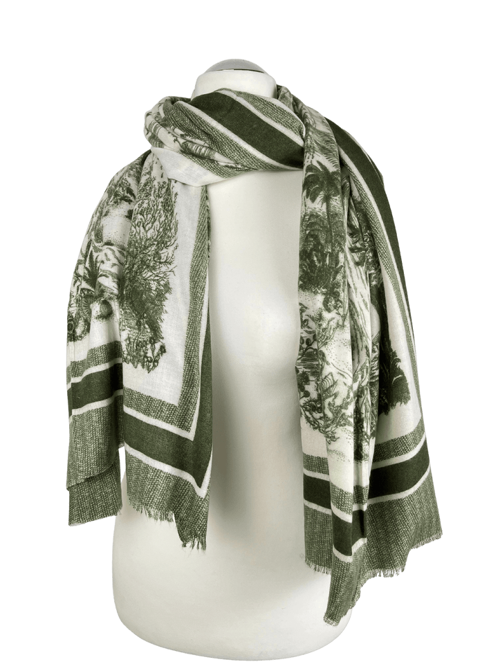 Schal "Landschaft", khaki von Bella Vita - Mode & Lifestyle