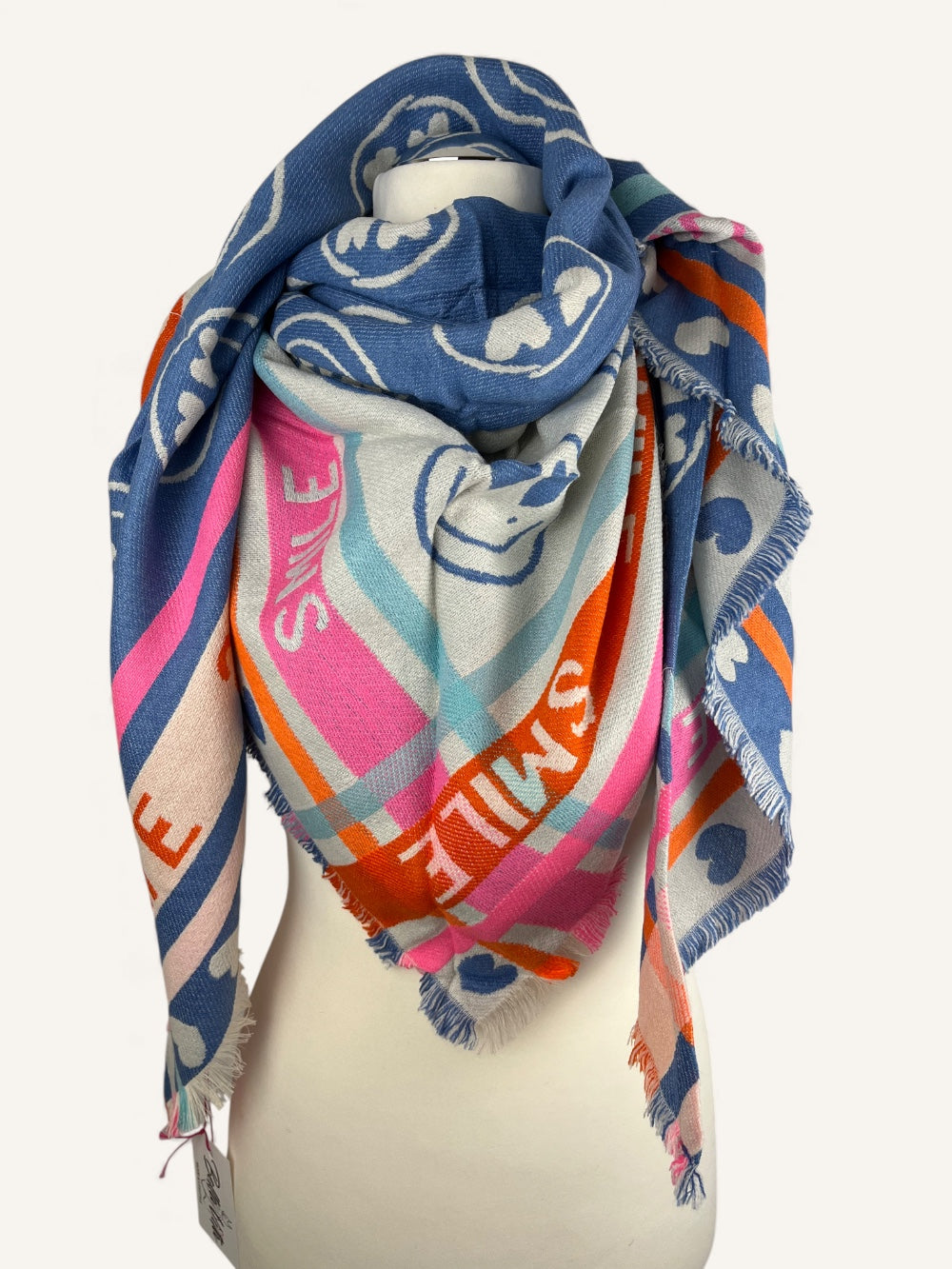 Dreieckstuch Smiley, blau von Bella Vita - Mode & Lifestyle